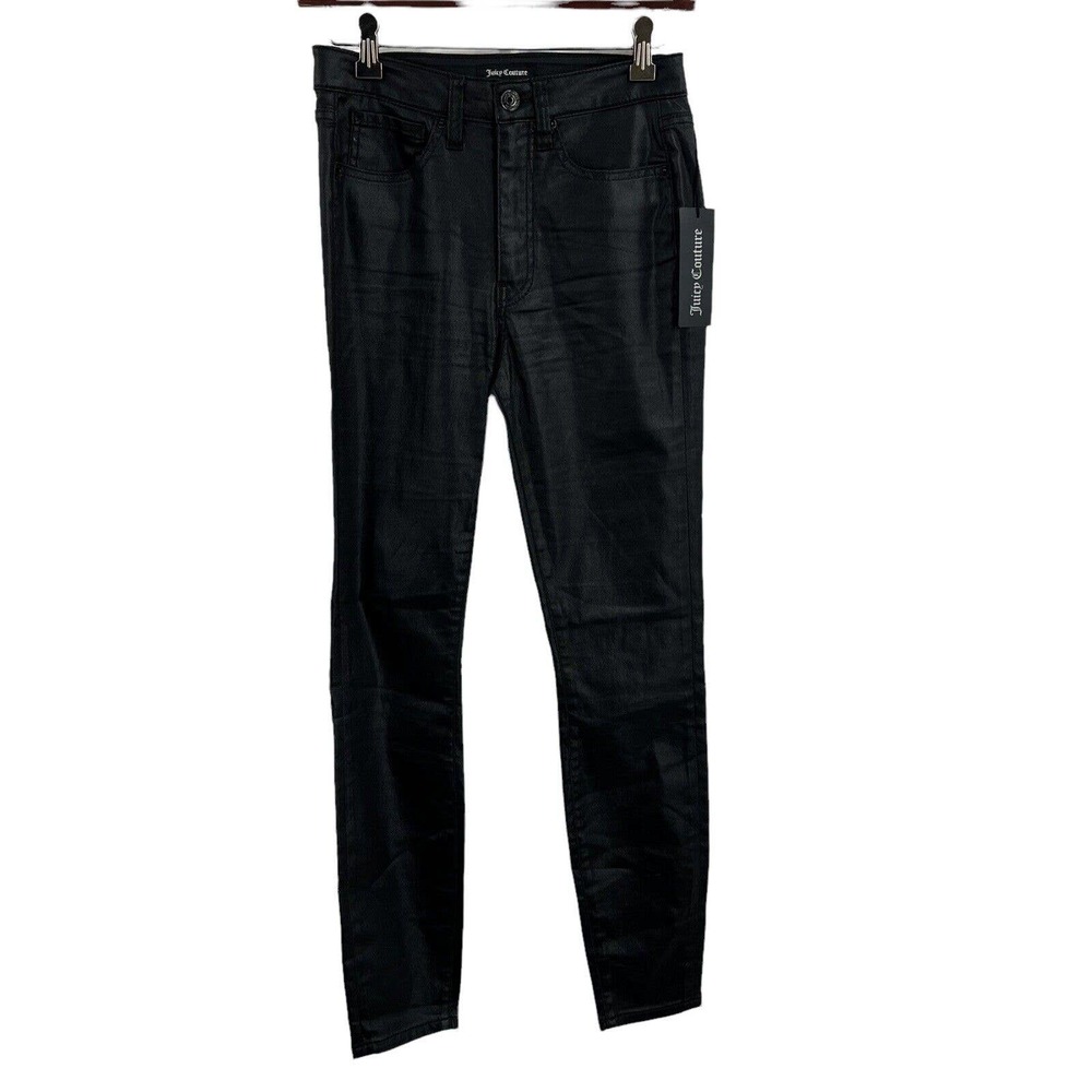 Juicy Couture Melrose Black Coated Skinny Jean Size 26 New